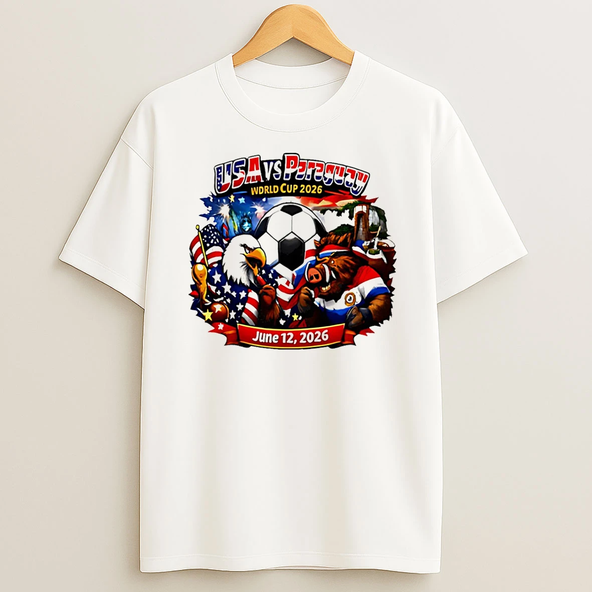 Usa Vs Paraguay 2026 World Cup Mascot T Shirt