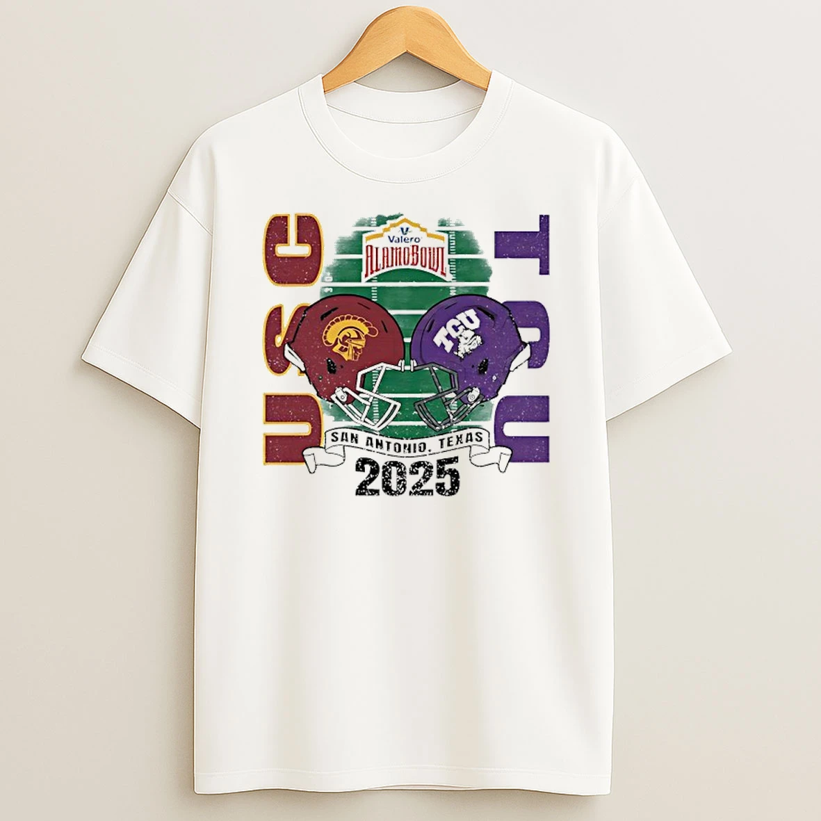 Usc Trojans Vs Tcu Alamo Bowl Bound 2025 Helmets T Shirt