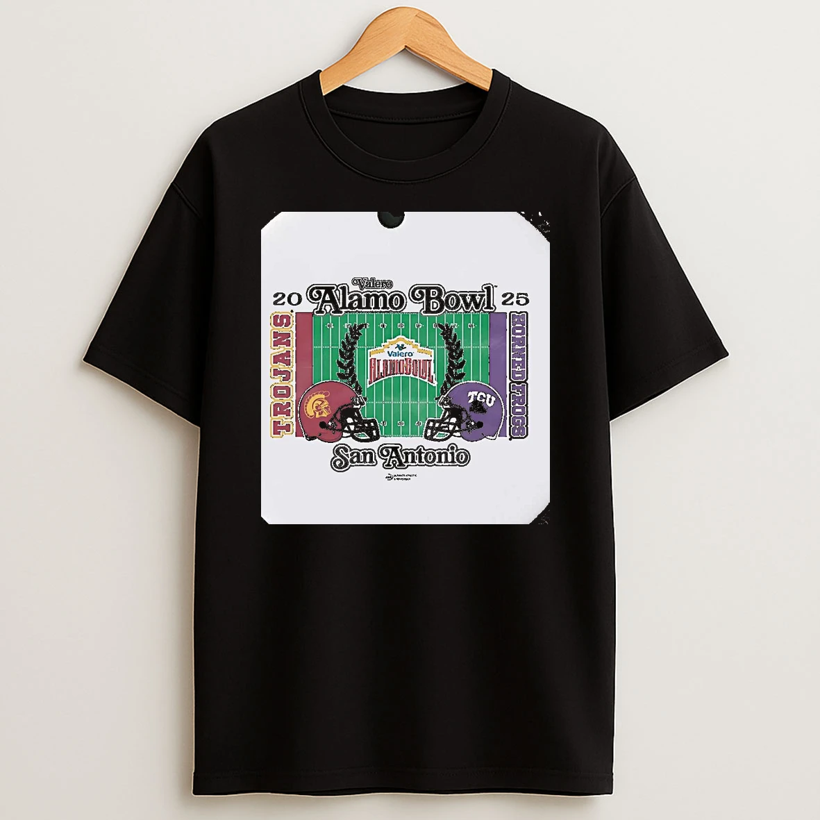 Usc Trojans Vs Tcu Horned Frogs 2025 Valero Alamo Bowl Head To Head Christmas T Shirt