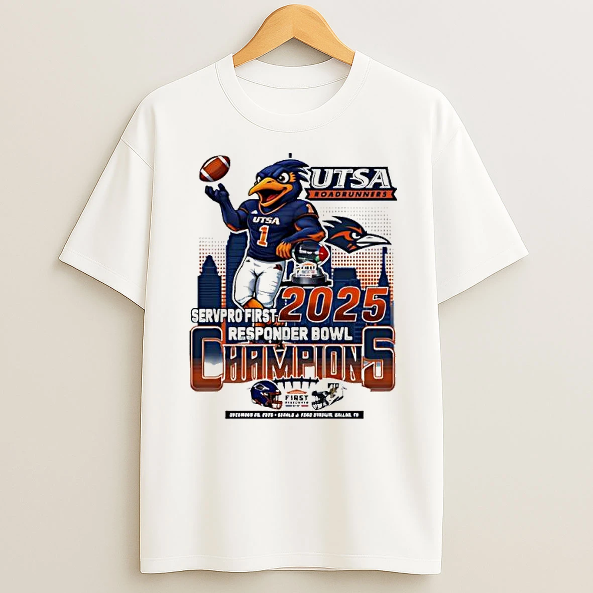 Utsa Roadrunners 2025 Servpro First Responder Bowl Champions T Shirt