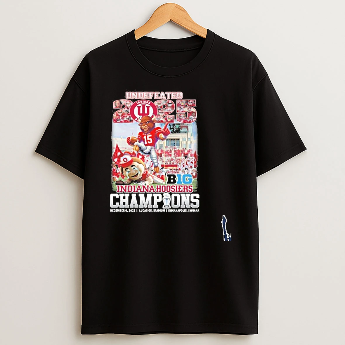 Undefeated 2025 Indiana Hoosiers Champions December 6 2025 Lucas Oil Stadium Indianapolis Indiana T Shirt