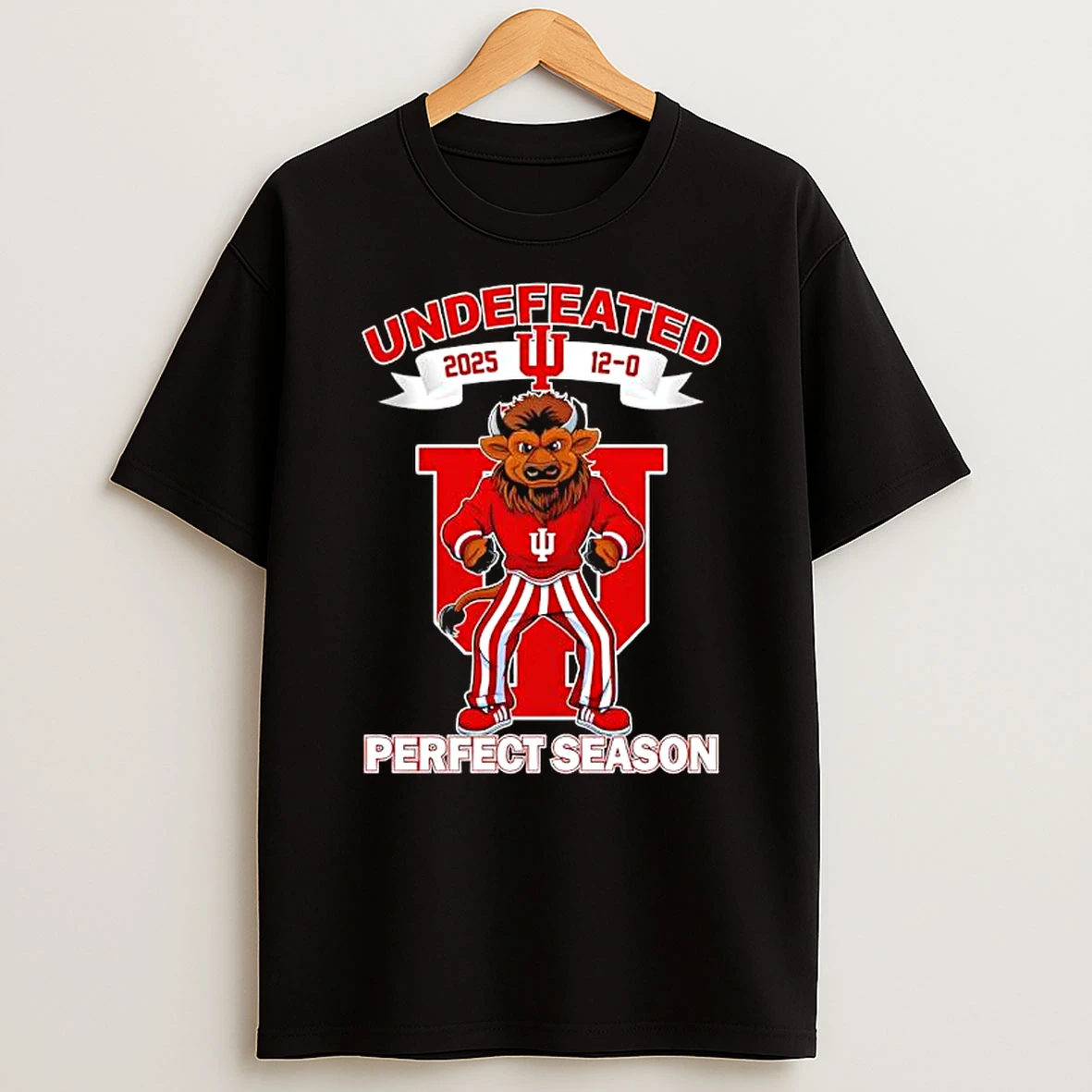 Undefeated 2025 Indiana University Hoosier The Bison Mascot 12 0 Score Perfect Season T Shirt