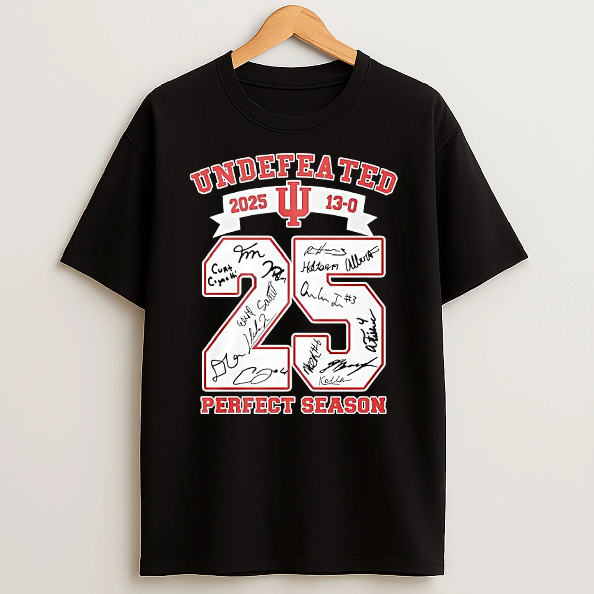 Undefeated 2025 Indiana University Hoosiers Perfect Season Signatures T Shirt
