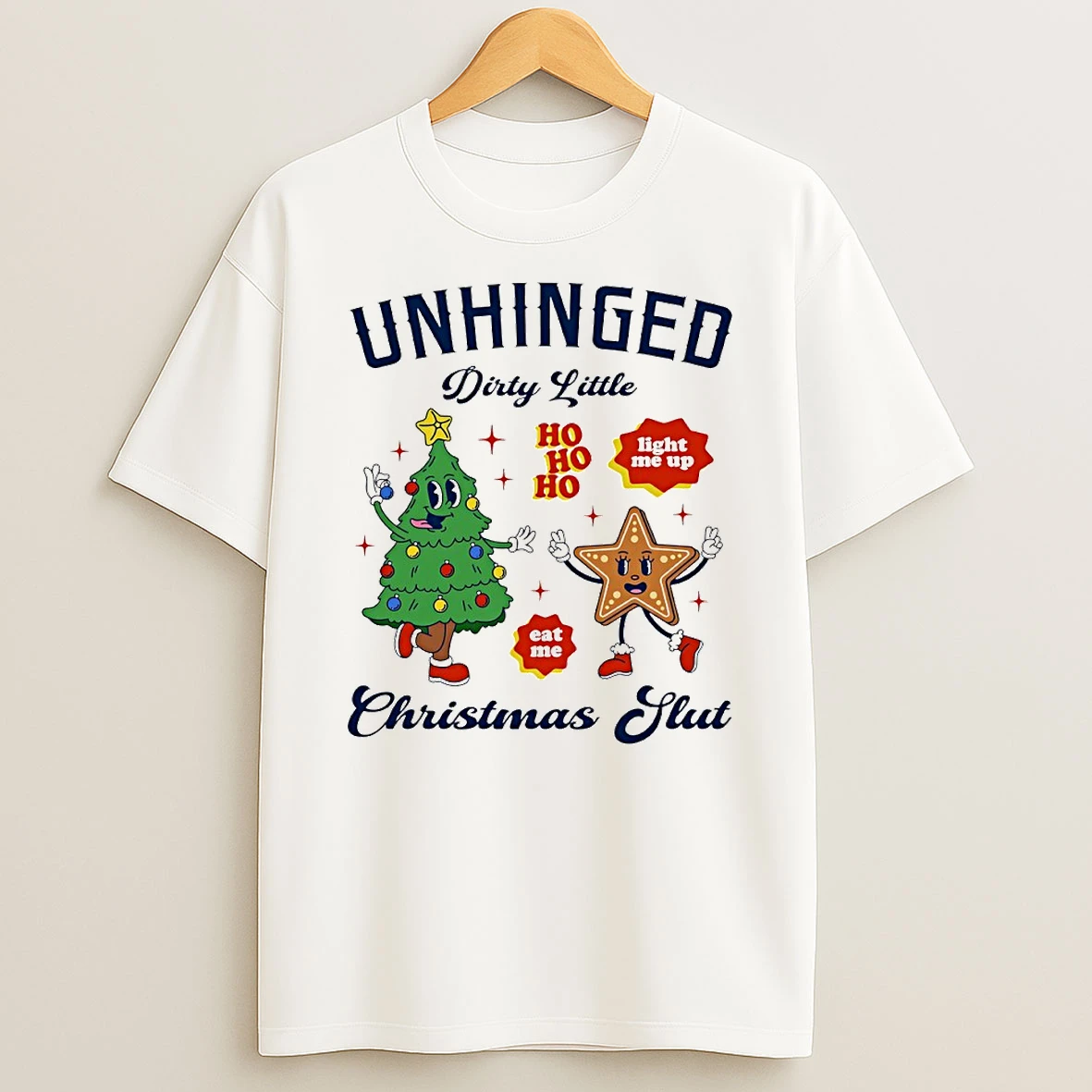 Unhinged Dirty Little Christmas Slut Circle T Shirt