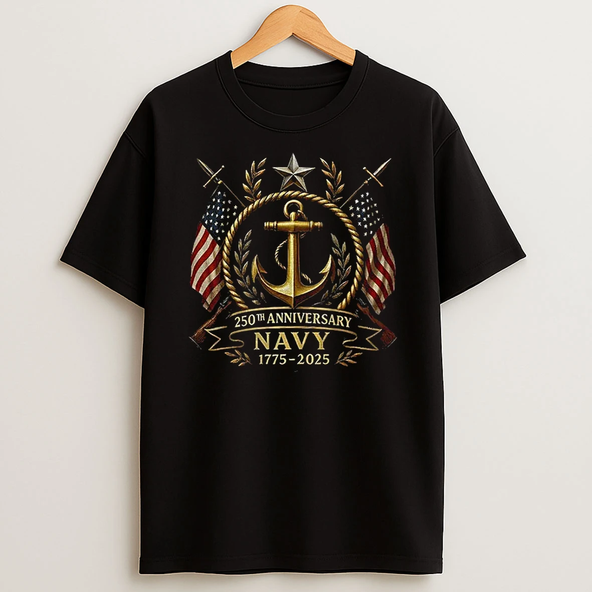 United States Navy 250th Anniversary 1775 2025 T Shirt