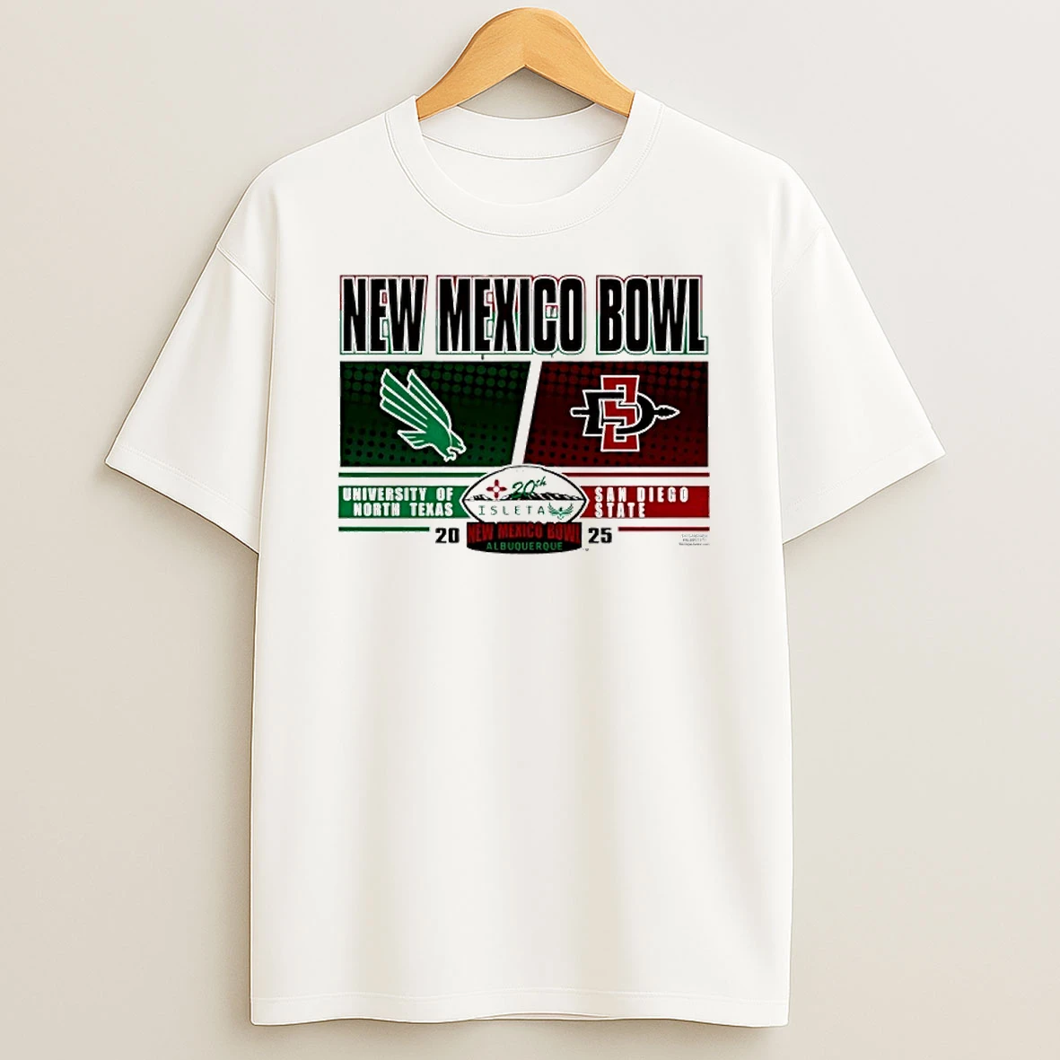 University Of North Texas X San Diego State 2025 Isleta New Mexico Bowl Logo 2025 T Shirt