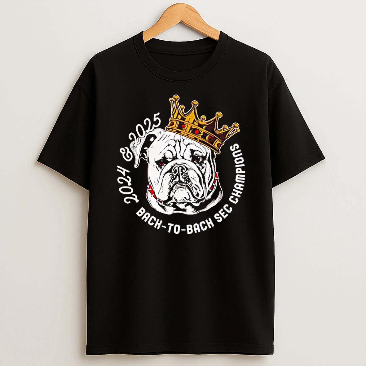 University Of Georgia Football Champions Back To Back 2024 2025 Bulldog Crown T Shirt