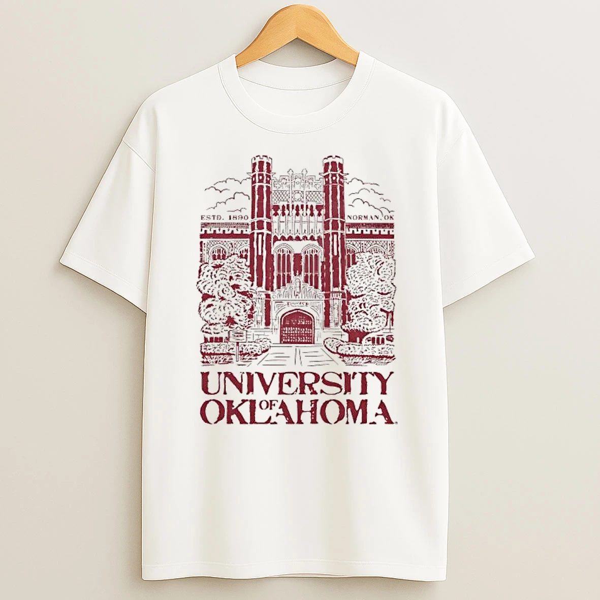 University Of Oklahomas Evans Hall Estd 1890 Norman Ok T Shirt