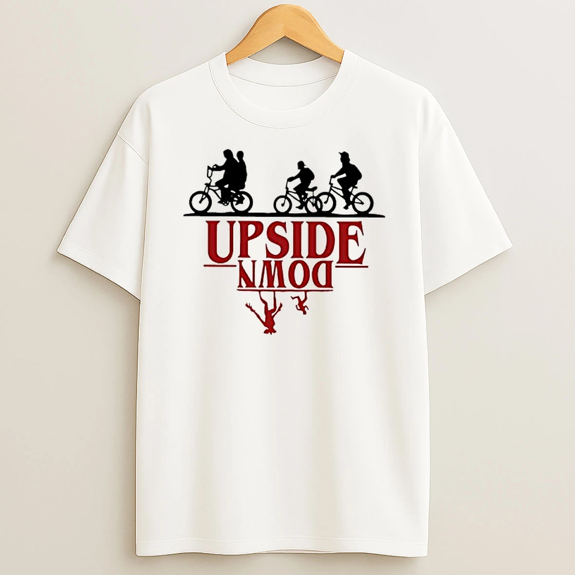 Upside Down Stranger Things Character Graphic T Shirt