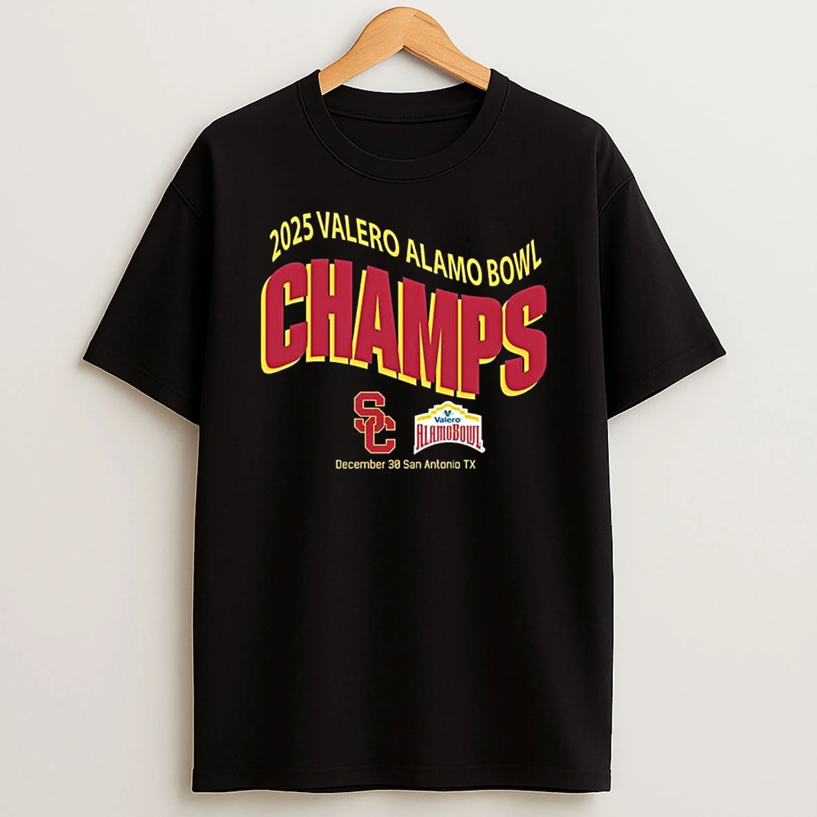 Usc Trojans Football 2025 Valero Alamo Bowl Champions On December 30 In San Antonio Tx T Shirt