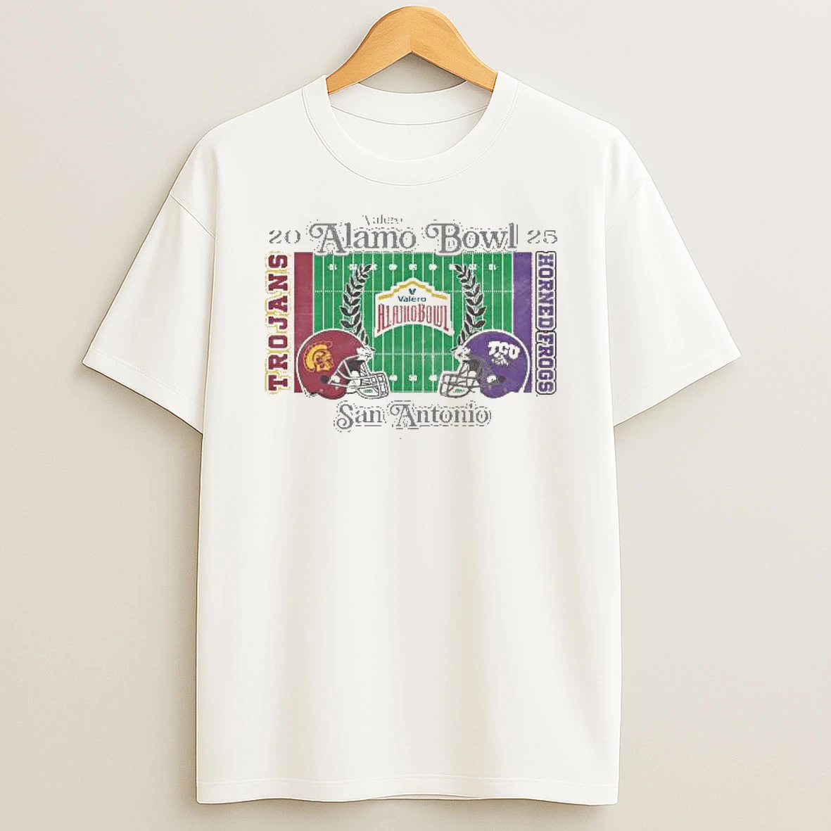 Usc Trojans Vs Tcu Horned Frogs 2025 Valero Alamo Bowl 2 Team Head To Head T Shirt