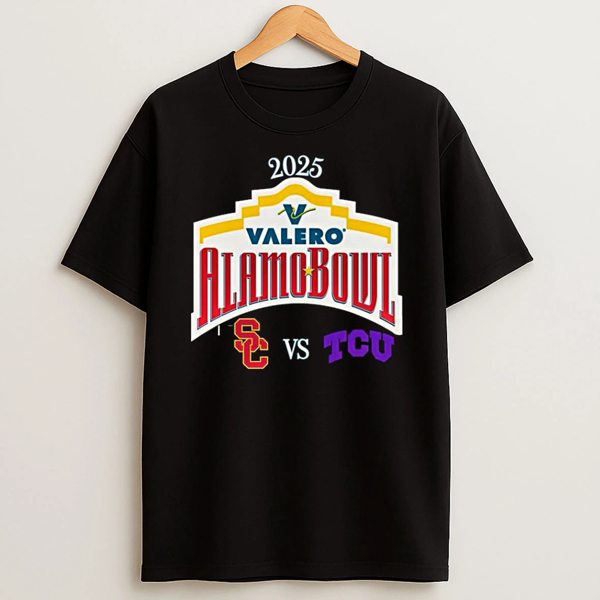 Usc Trojans Vs Tcu Horned Frogs Valero Alamo Bowl Alamodome Dec 30th 2025 T Shirt