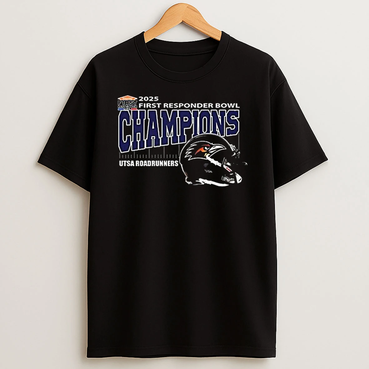 Utsa Roadrunners Football Are First Responder Bowl Champions 2025 Helmet Logo T Shirt