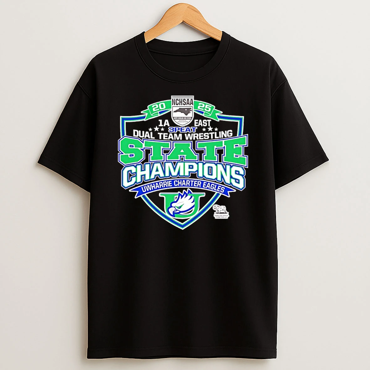 Uwharrie Charter Eagles 2025 Nchsaa 3 Peat State Champions T Shirt