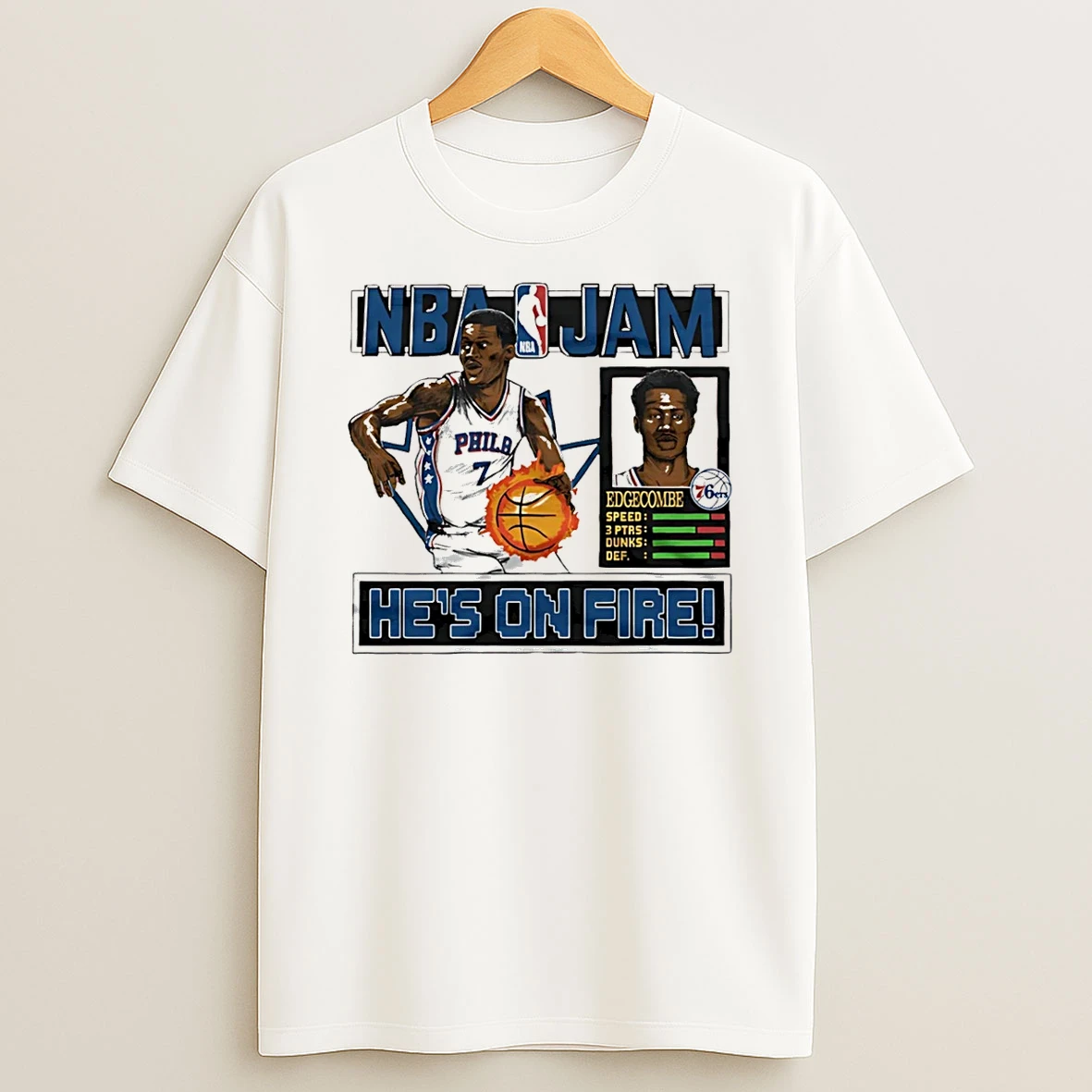 Vj Edgecombe Boomshakalaka Philadelphia 76ers Nba Jam T Shirt