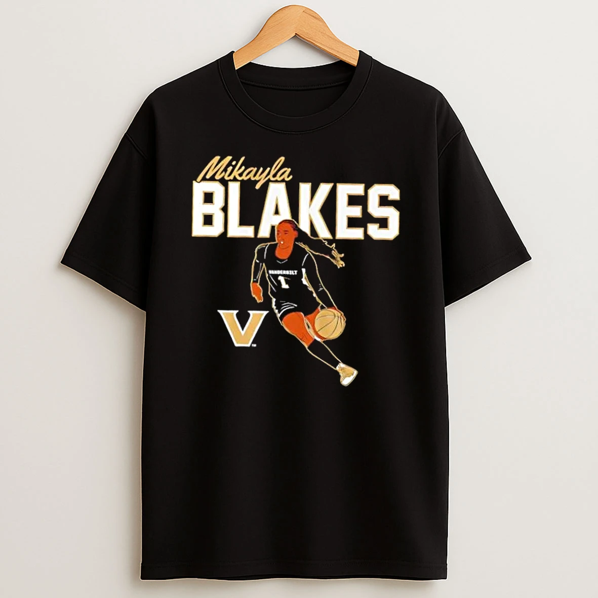 Vanderbilt Basketball Mikayla Blakes Name Pose T Shirt