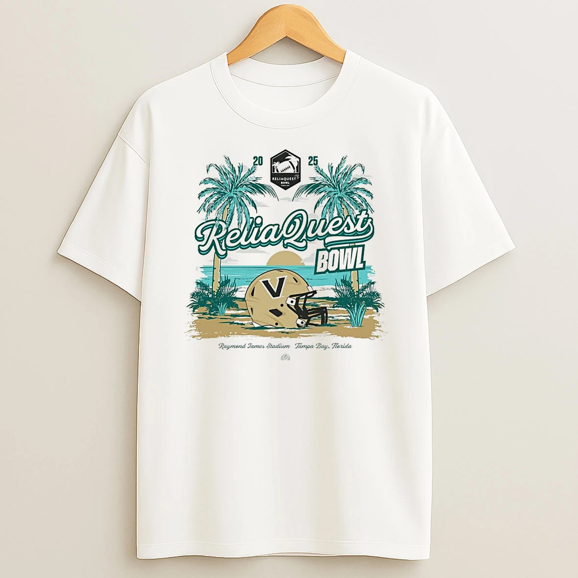 Vanderbilt Commodores 2025 Reliaquest Bowl Helmet Beach T Shirt