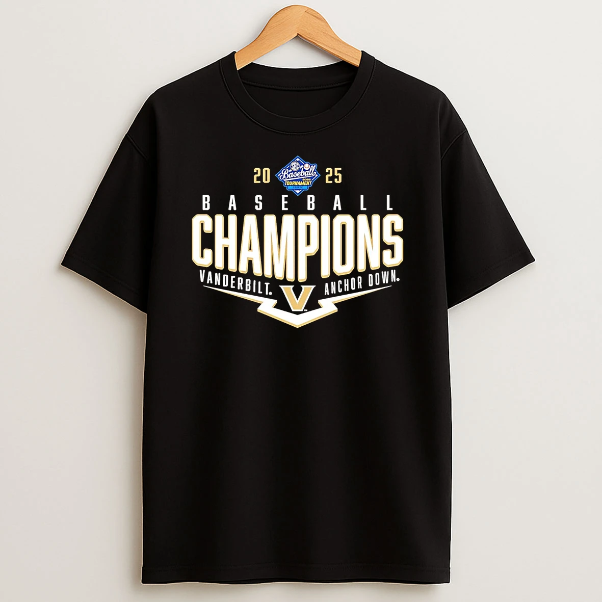 Vanderbilt Commodores Anchor Down 2025 Sec Baseball Tournament Champions T Shirt