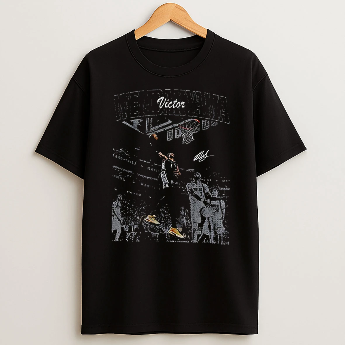 Victor Wembanyama San Antonio Spurs Basketball Playing Signature Vintage T Shirt