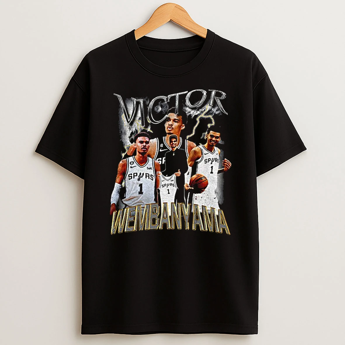 Victor Wembanyama San Antonio Spurs Nba 90s Style Graphic 2025 T Shirt