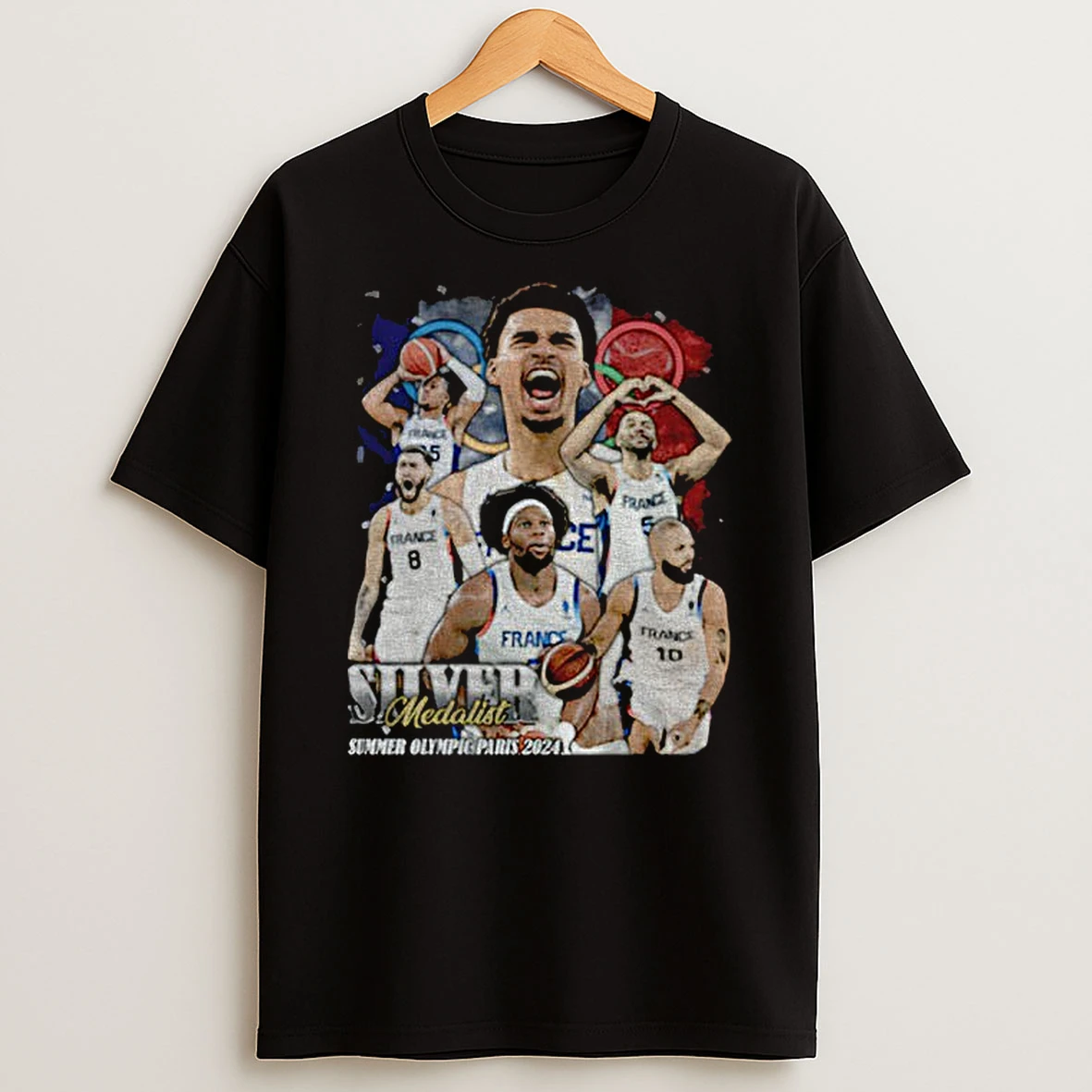 Victor Wembanyama San Antonio Spurs Silver Medalist Summer Olympic Paris 2025 T Shirt