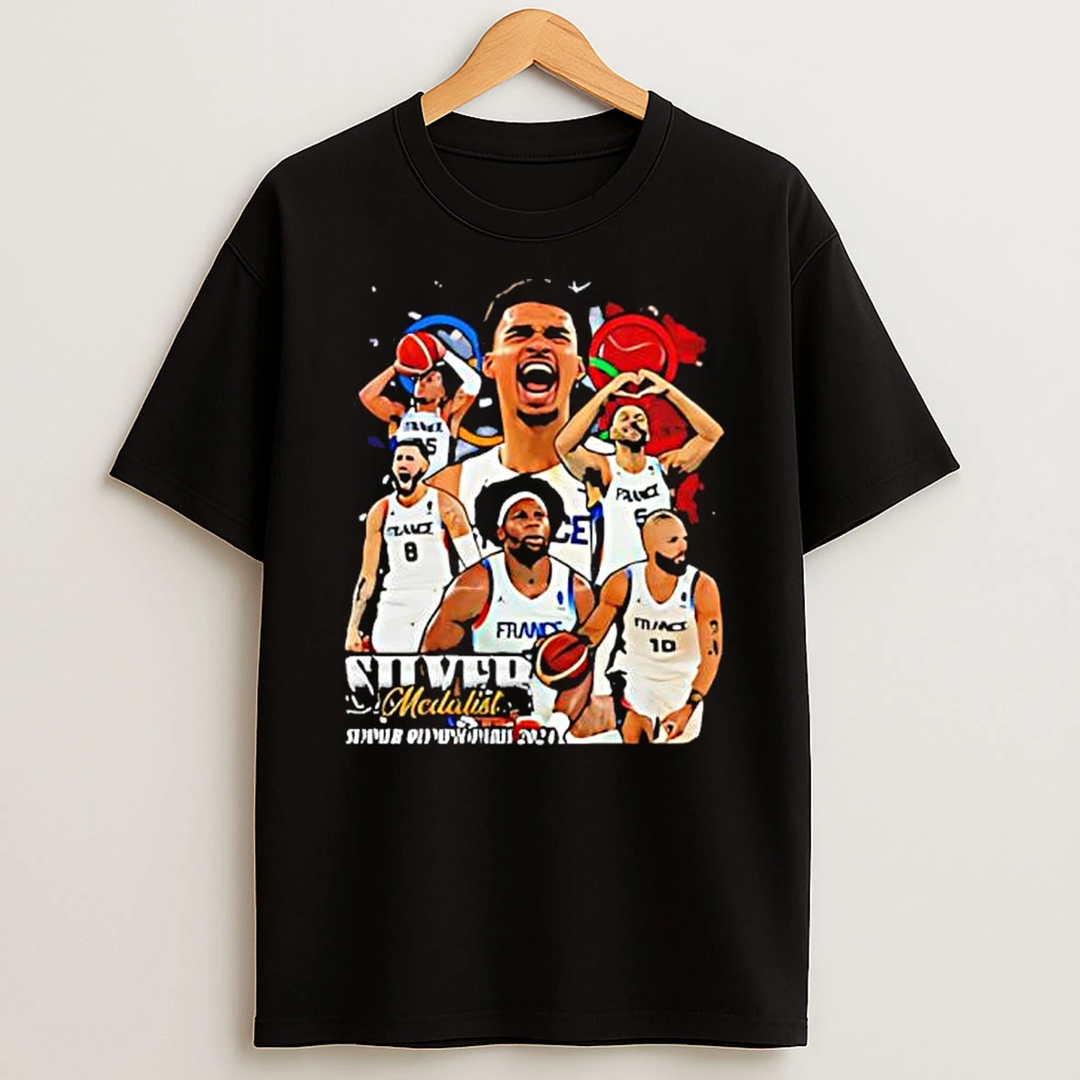 Victor Wembanyama Silver Medalist French National Basketball T Shirt