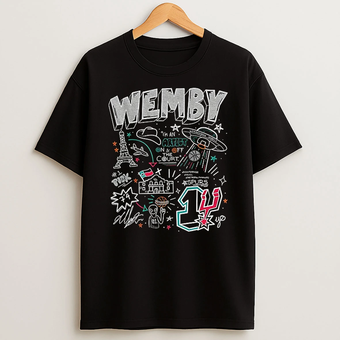 Victor Wembanyama Graffiti San Antonio Spurs Basketball Fan Gift Nba T Shirt