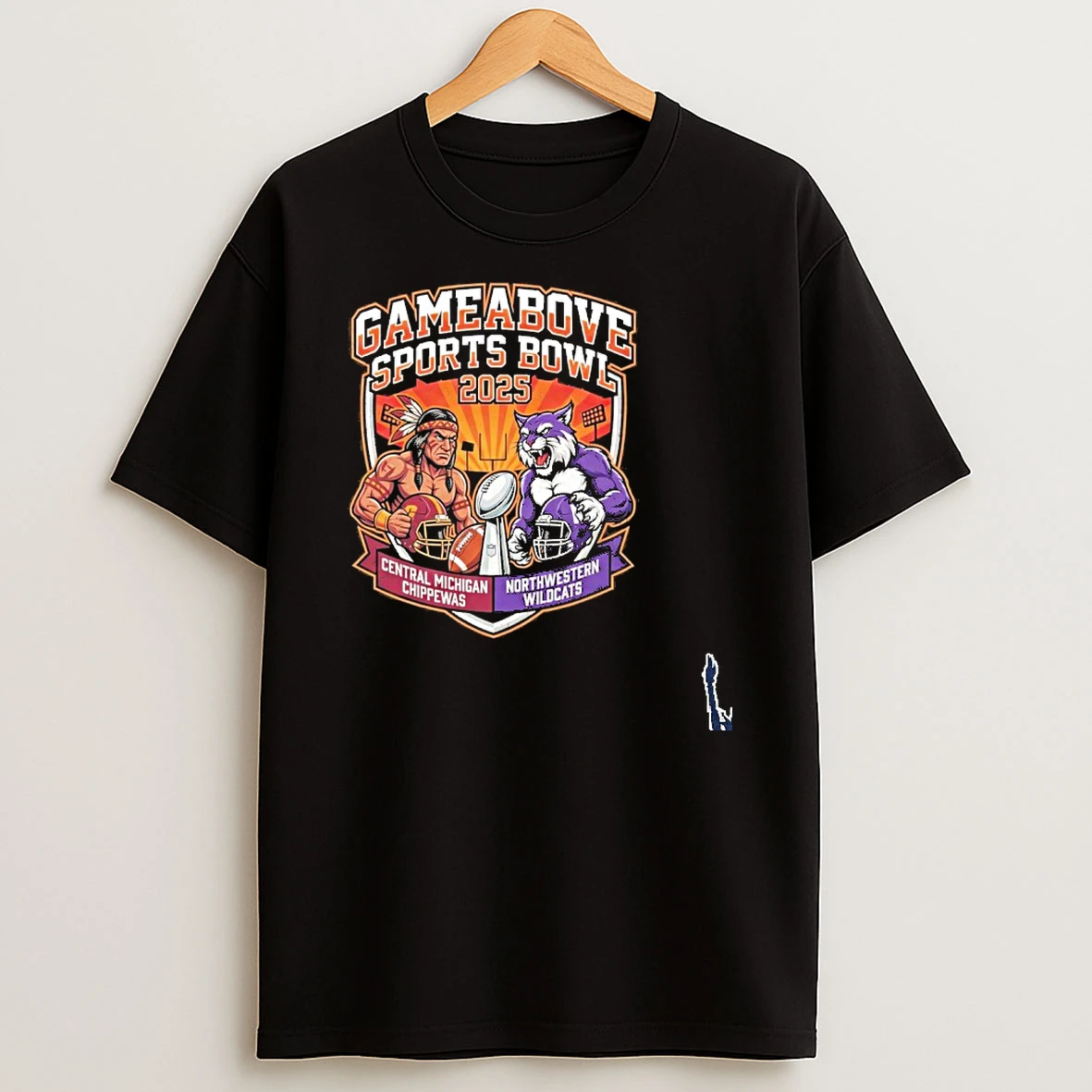 Vintage Central Michigan Chippewas Vs Northwestern Wildcats 2025 Gameabove Sports Bowl Head To Head T Shirt