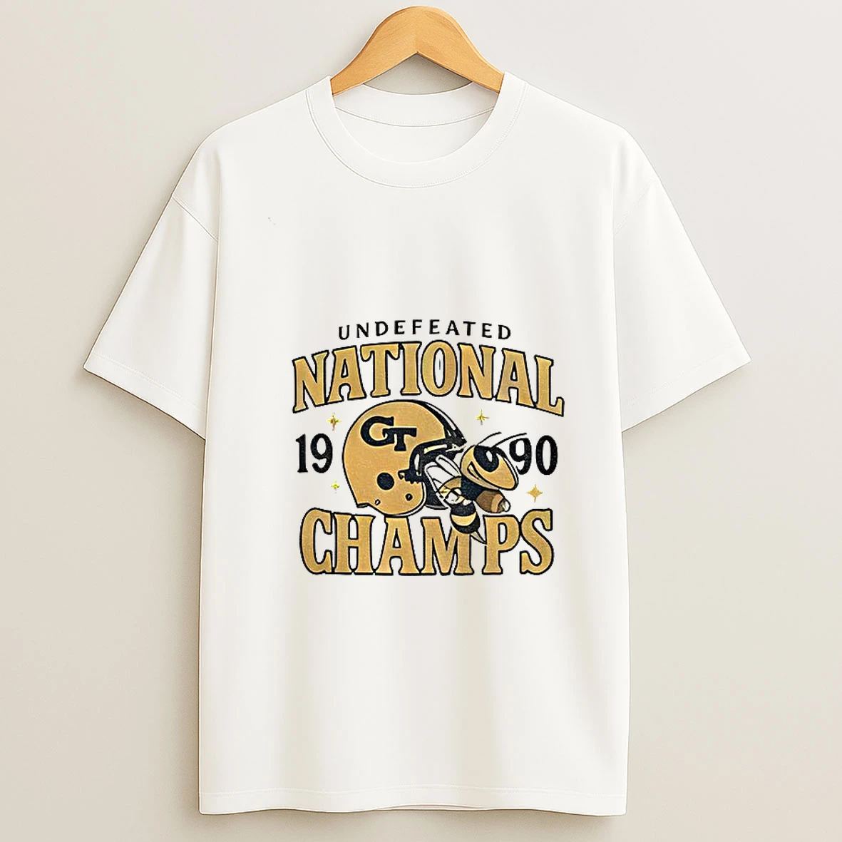 Vintage Georgia Tech 1990 Undefeated National Champs T Shirt