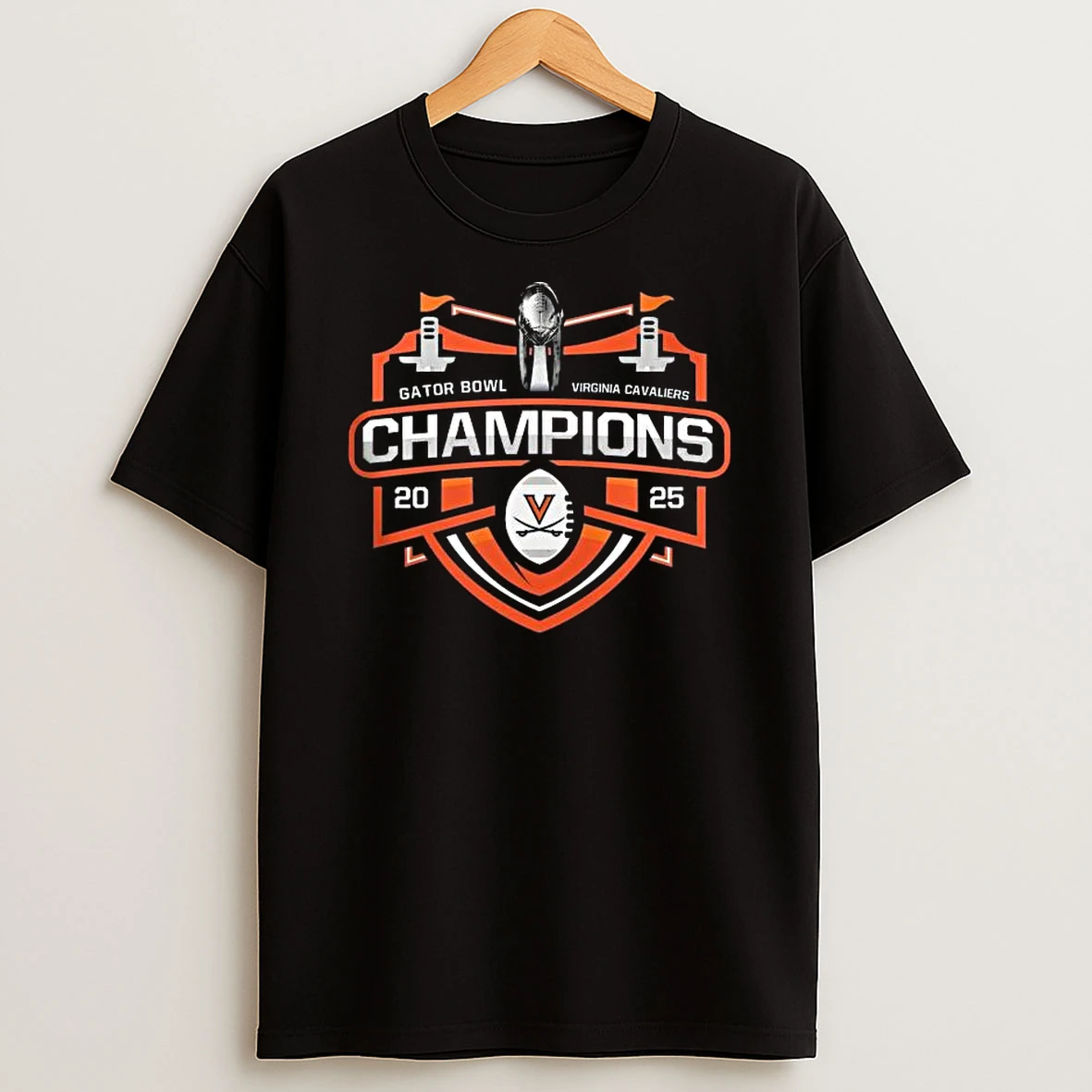 Virginia Cavaliers 2025 Gator Bowl Champions Trophy T Shirt