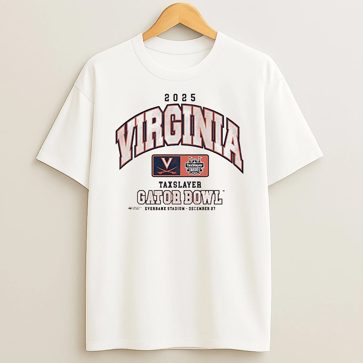 Virginia Cavaliers 2025 Taxslayer Gator Bowl Stadium T Shirt