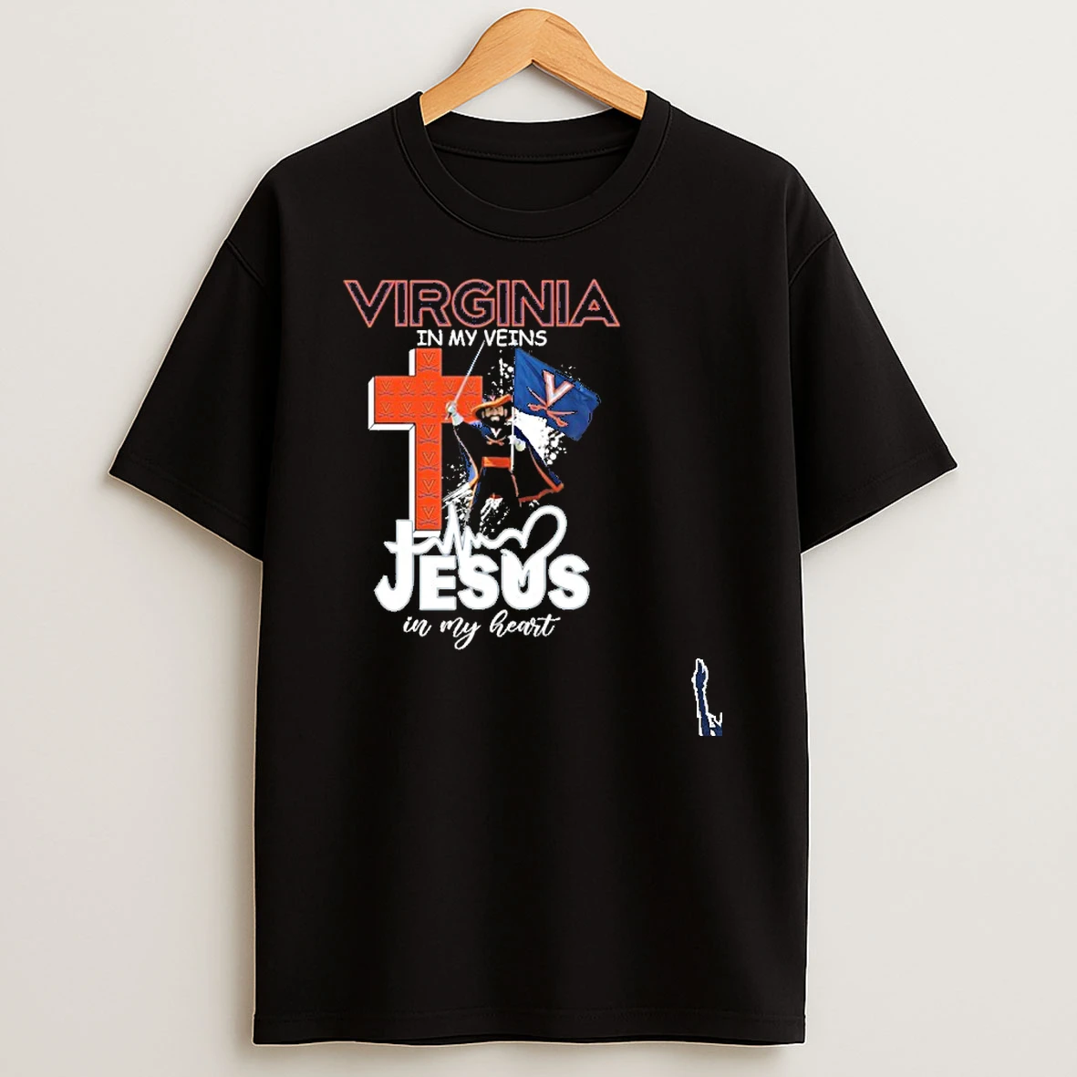 Virginia In My Veins Mascot Jesus In My Heart T Shirt