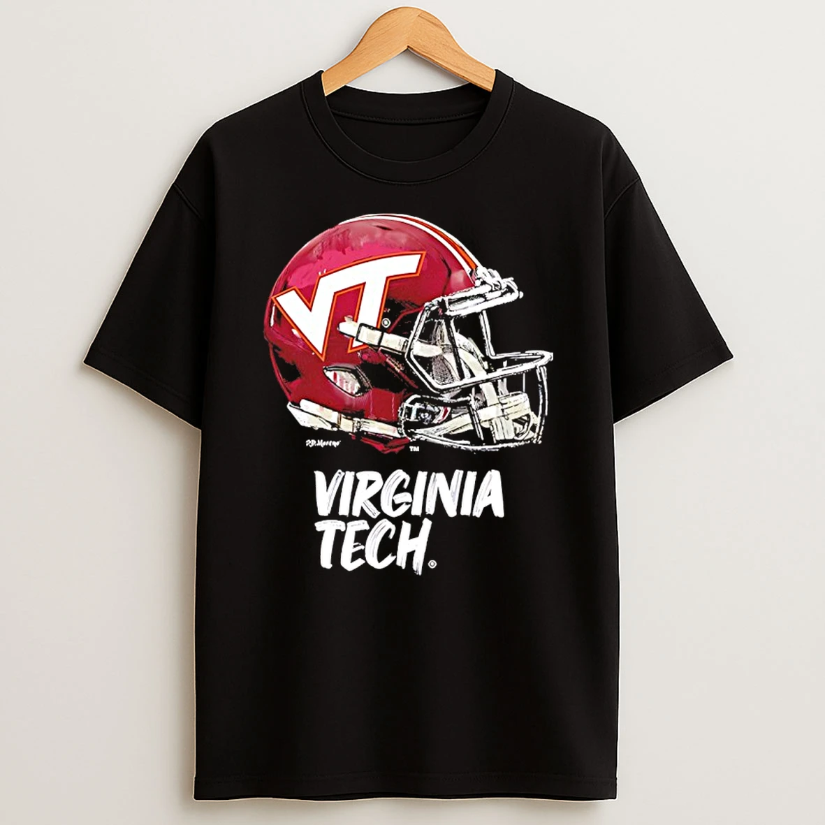 Virginia Tech Hokies Vive La Fete Dripping Football Helmet T Shirt