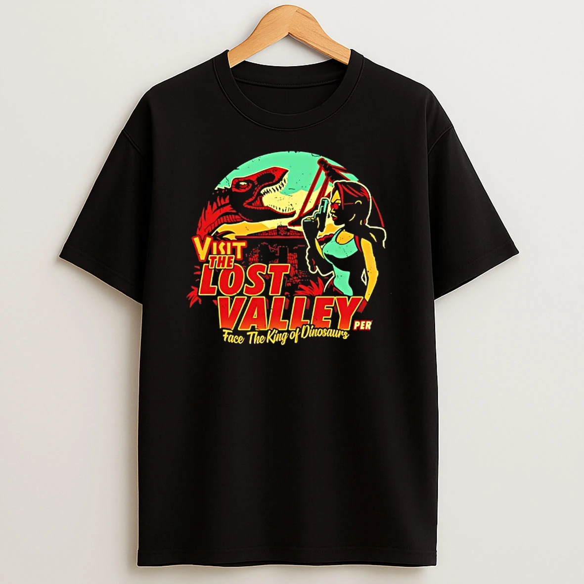 Visit The Lost Valley Face The King Of Dinosaurs T Shirt