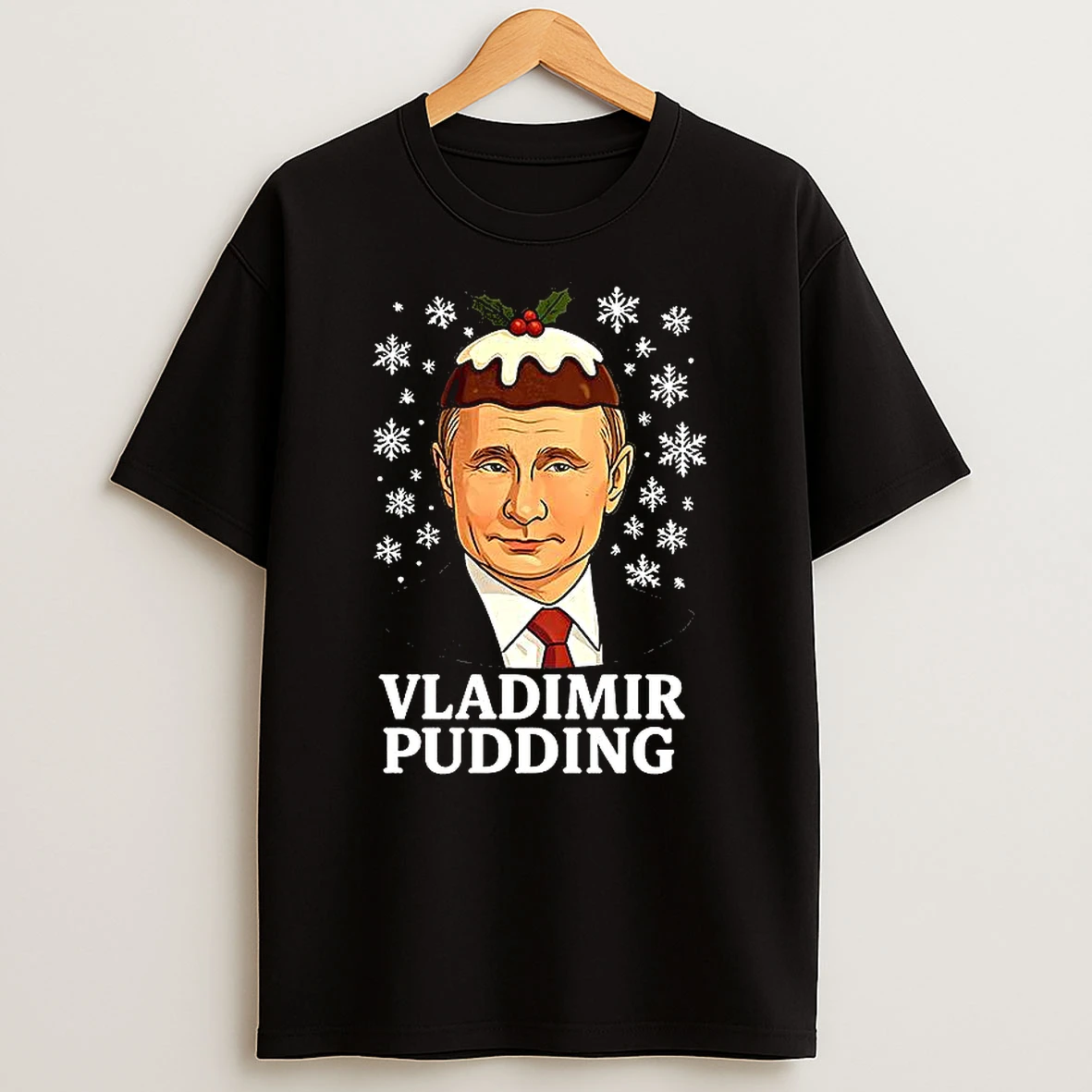 Vladimir Pudding Putin Christmas Caricature T Shirt