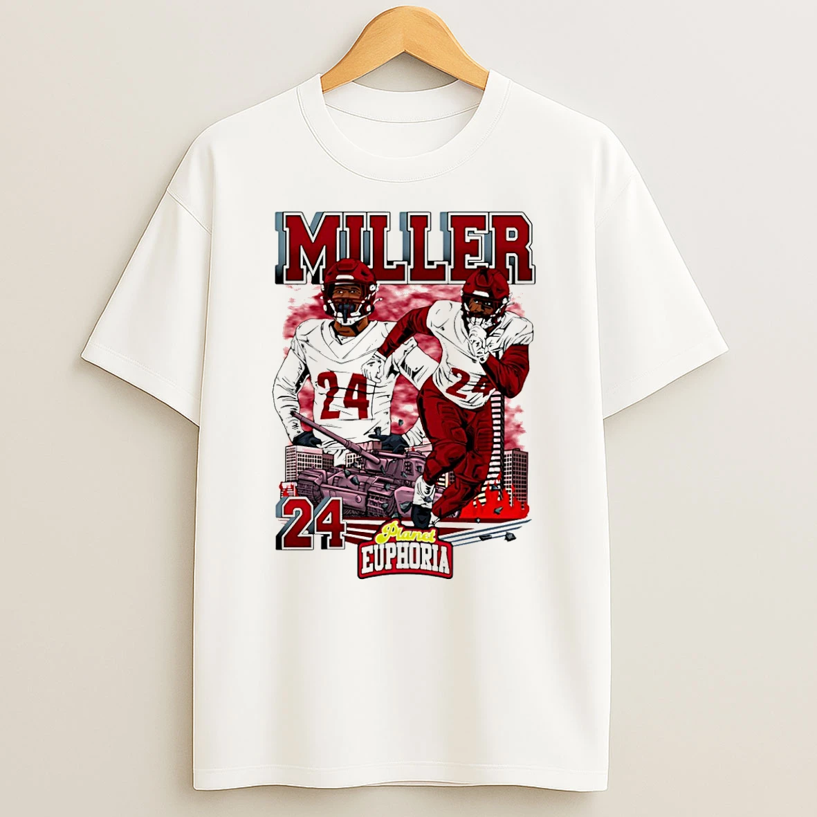 Von Miller Washington Commanders Player Skyline Comic T Shirt