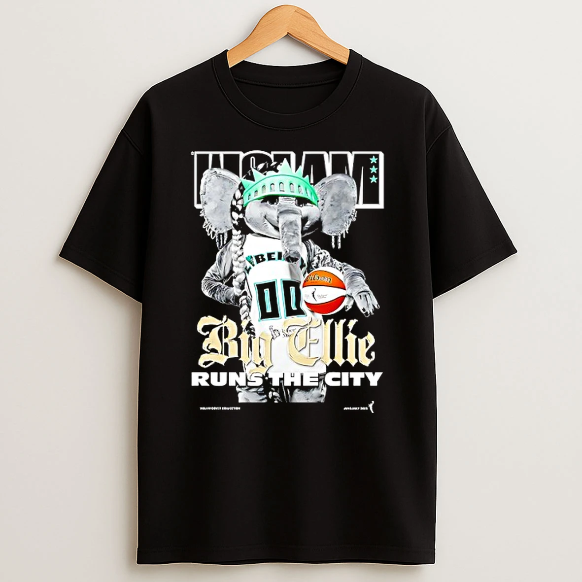 Wslam New York Liberty Big Ellie Runs The City Tshirt Hoodie