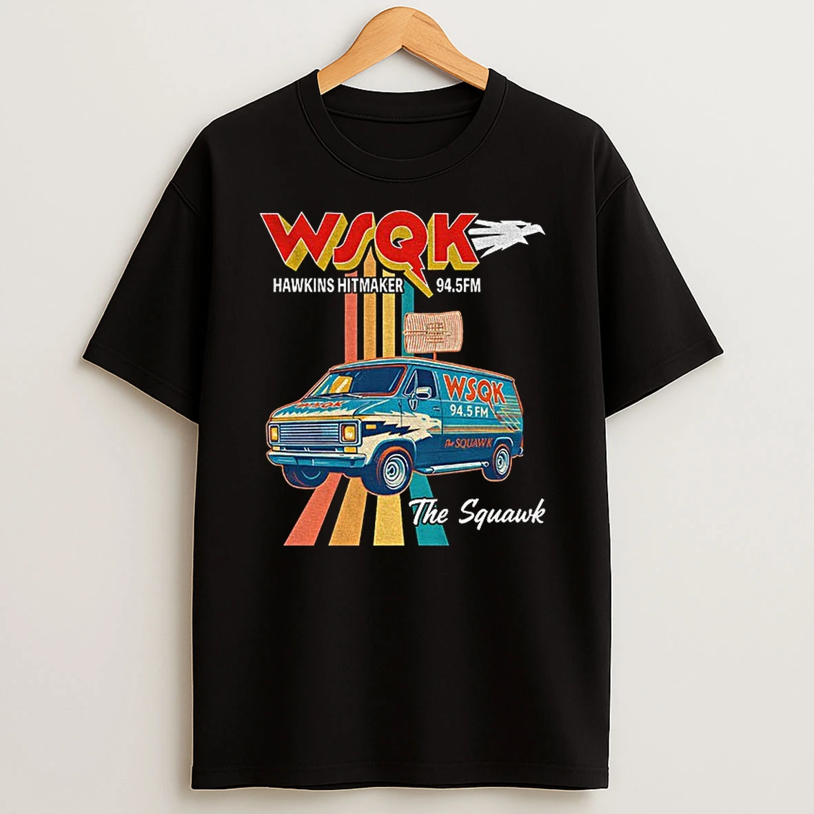 Wsqk Hawkins Hitmaker 945fm The Squawk Stranger Things T Shirt