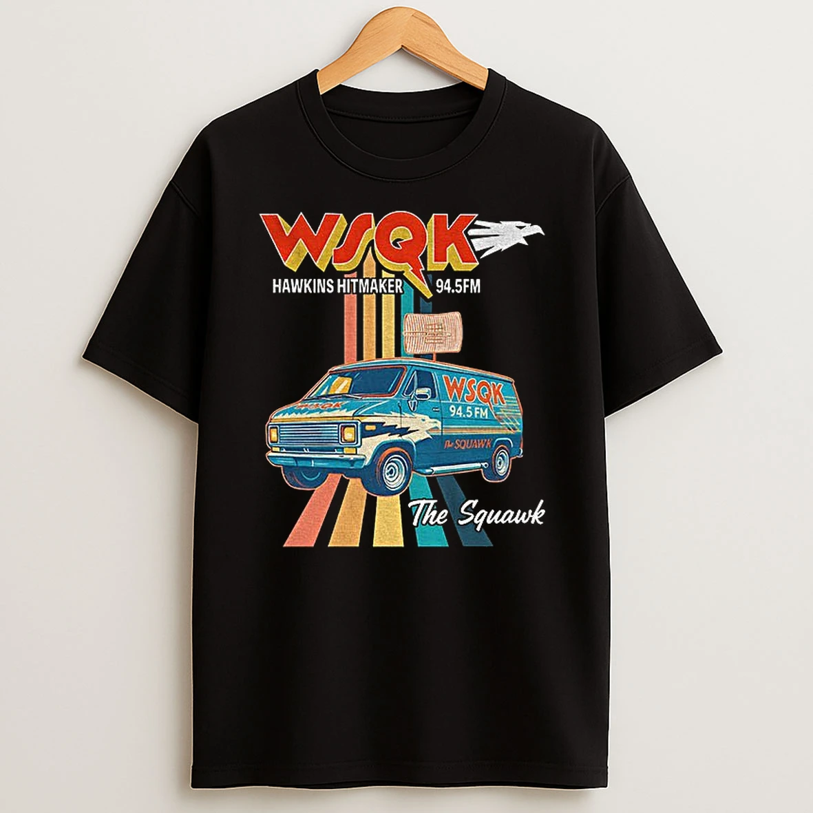 Wsqk Radio 94 5 Fm Hawkins Hitmaker The Squawk T Shirt