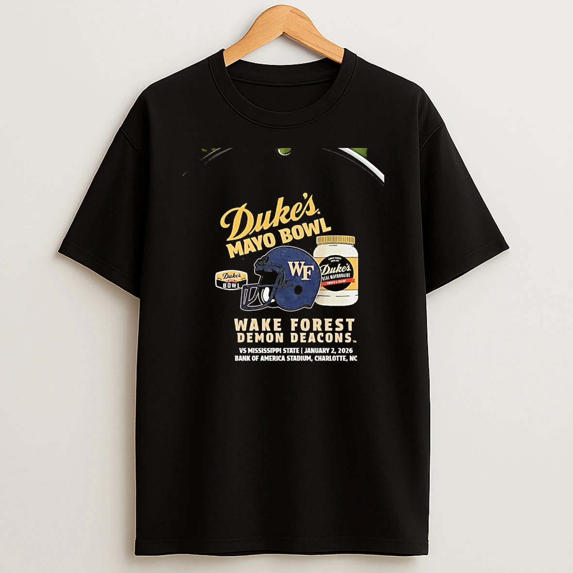 Wake Forest Demon Deacons 2026 Dukes Mayo Bowl Helmet Chriast T Shirt