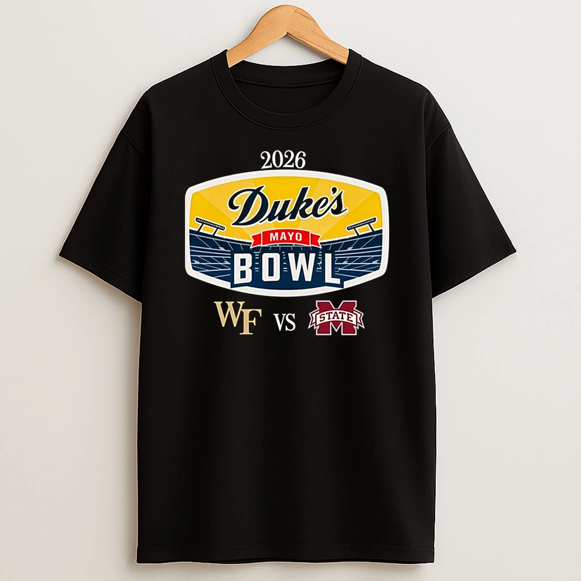 Wake Forest Demon Deacons Vs Mississippi State Bulldogs 2026 Dukes Mayo Bowl T Shirt