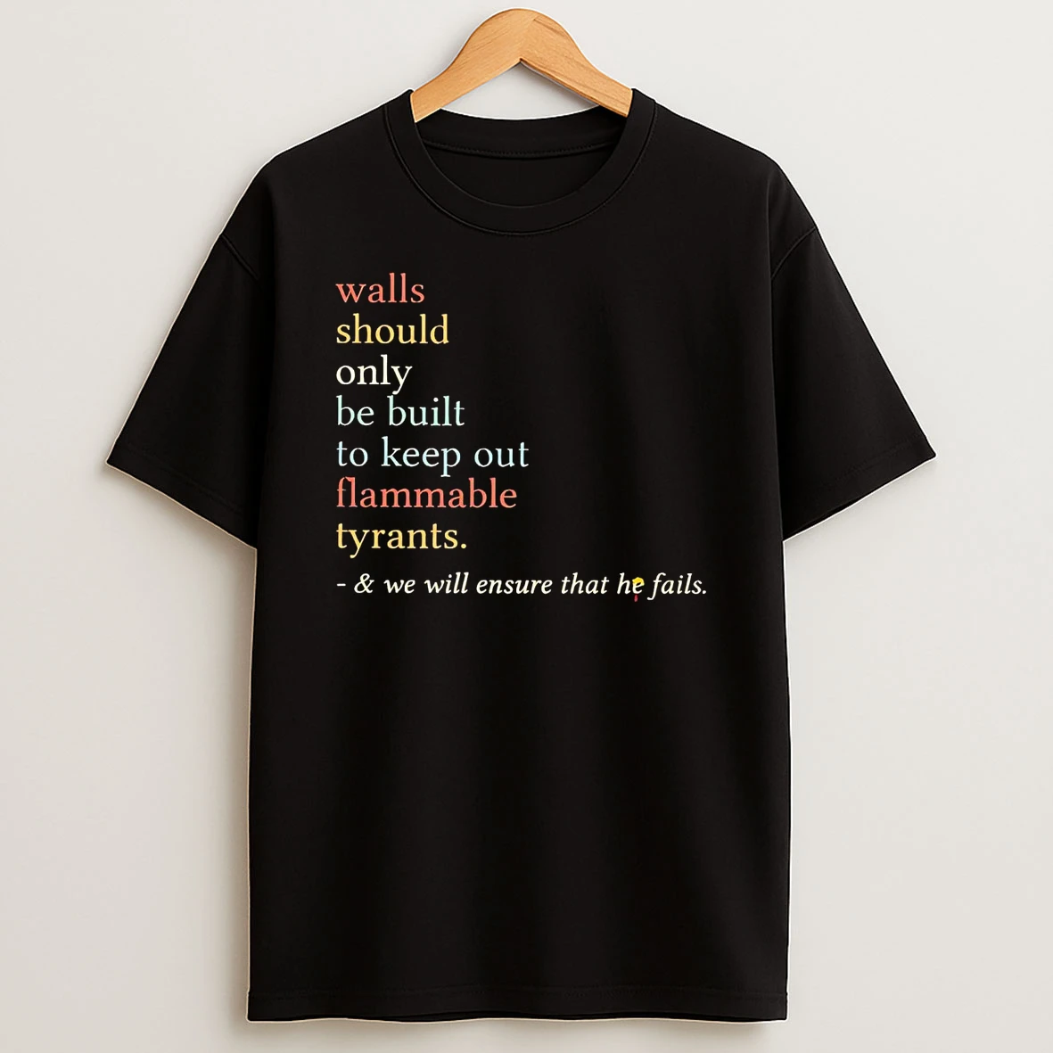 Walls Should Only Be Built To Keep Out Flammable Tyrants Trump T Shirt