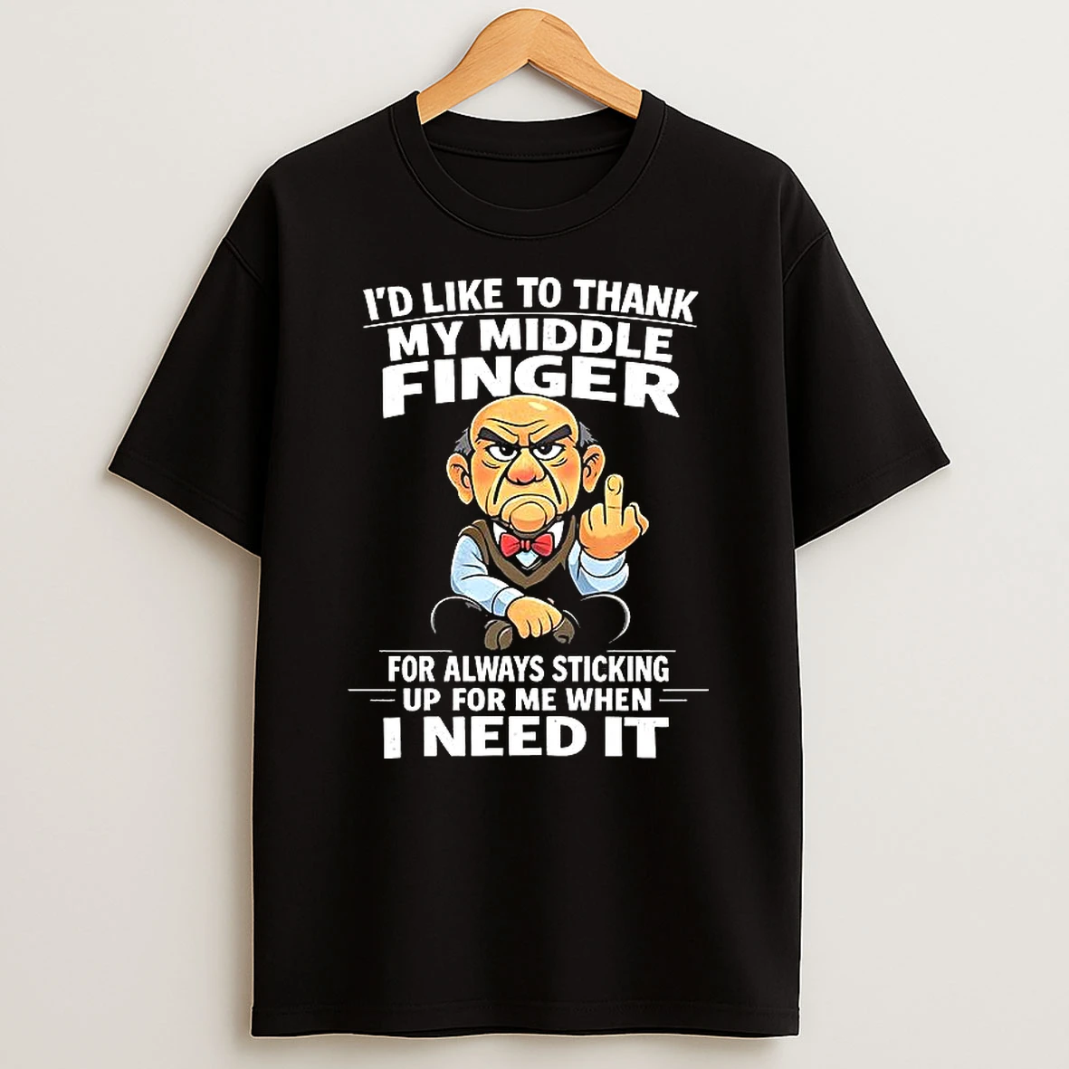 Walter Jeff Dunham Id Like To Thank My Middle Finger For Always Sticking Up For Me T Shirt