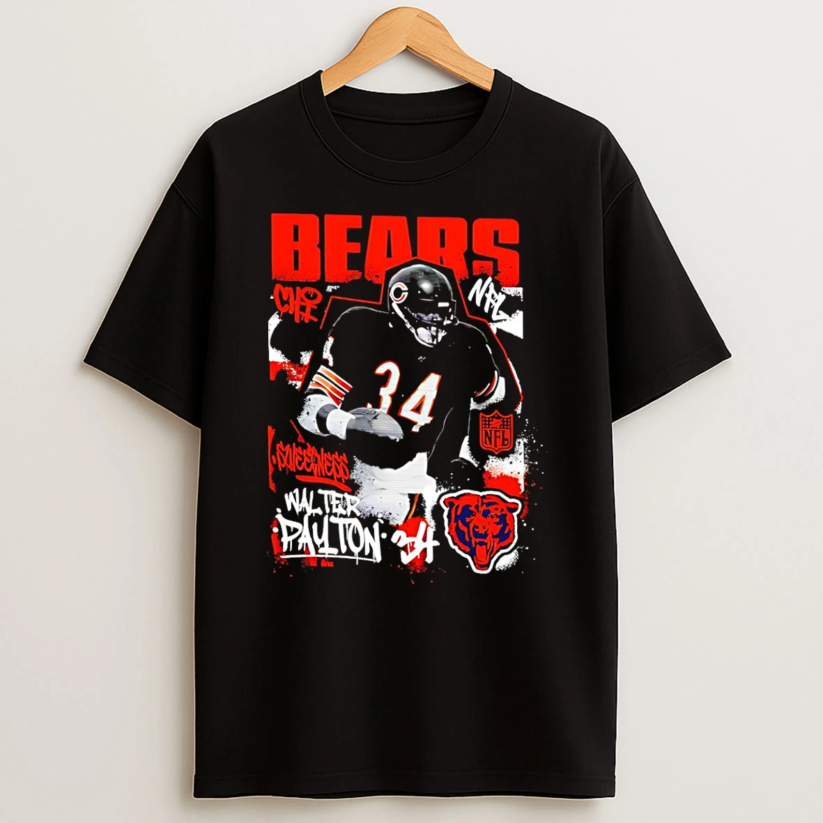 Walter Payton Chicago Bears Star Player T Shirt