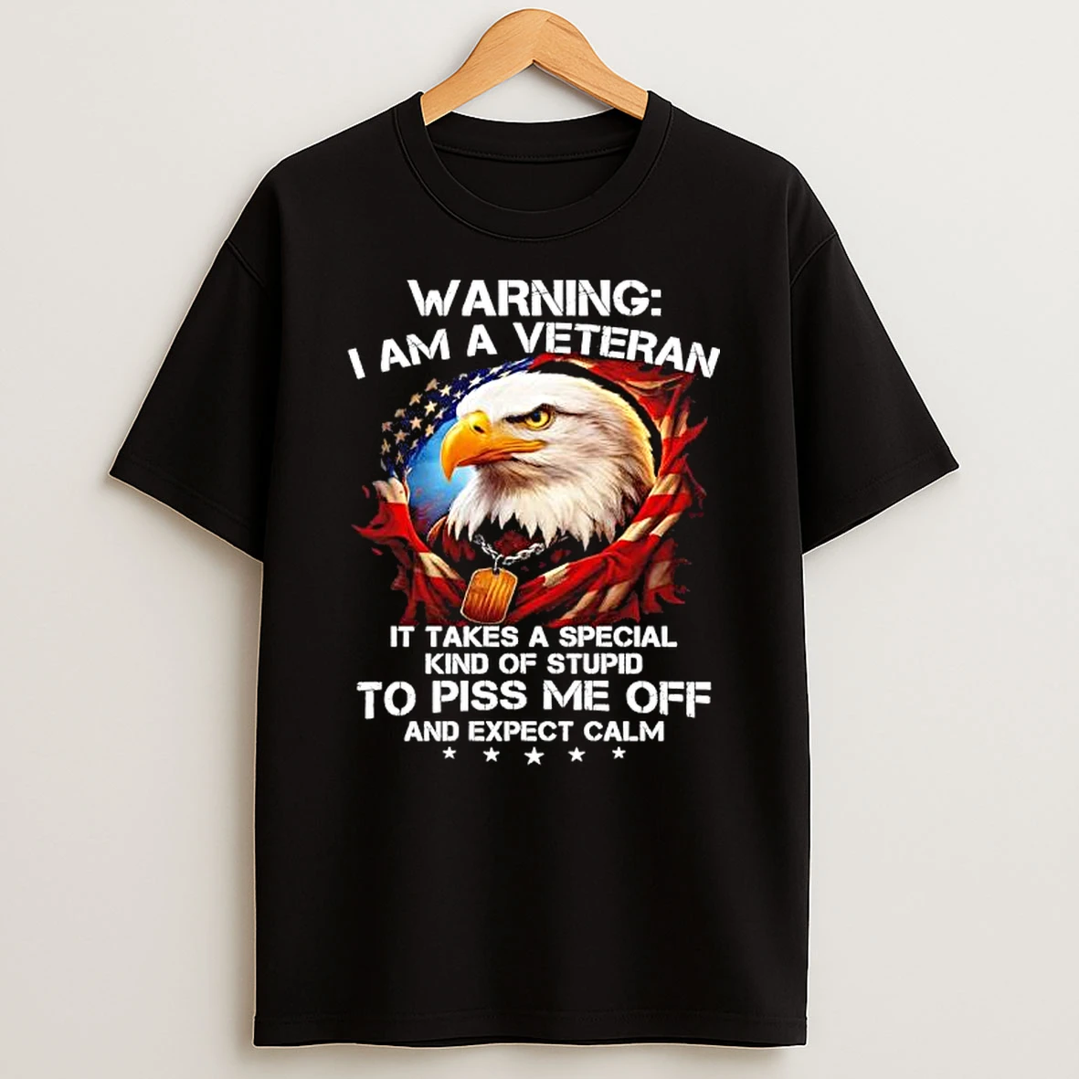 Warning I Am A Veteran It Takes A Special Kind Of Stupid To Piss Me Off And Expect Calm T Shirt
