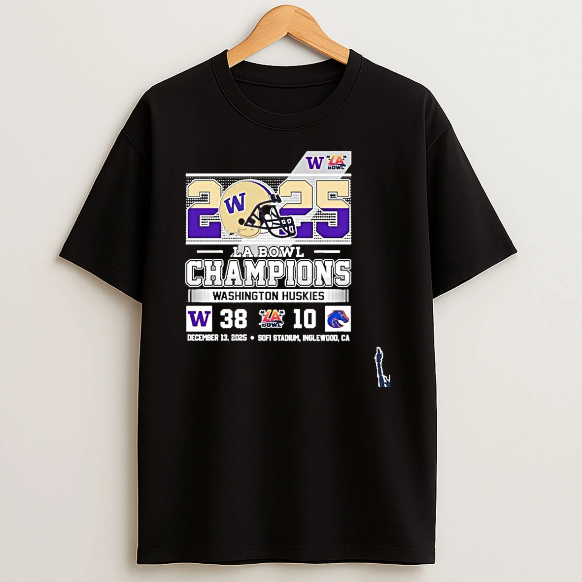 Washington Huskies 2025 La Bowl Champions 38 10 Boise State Score T Shirt