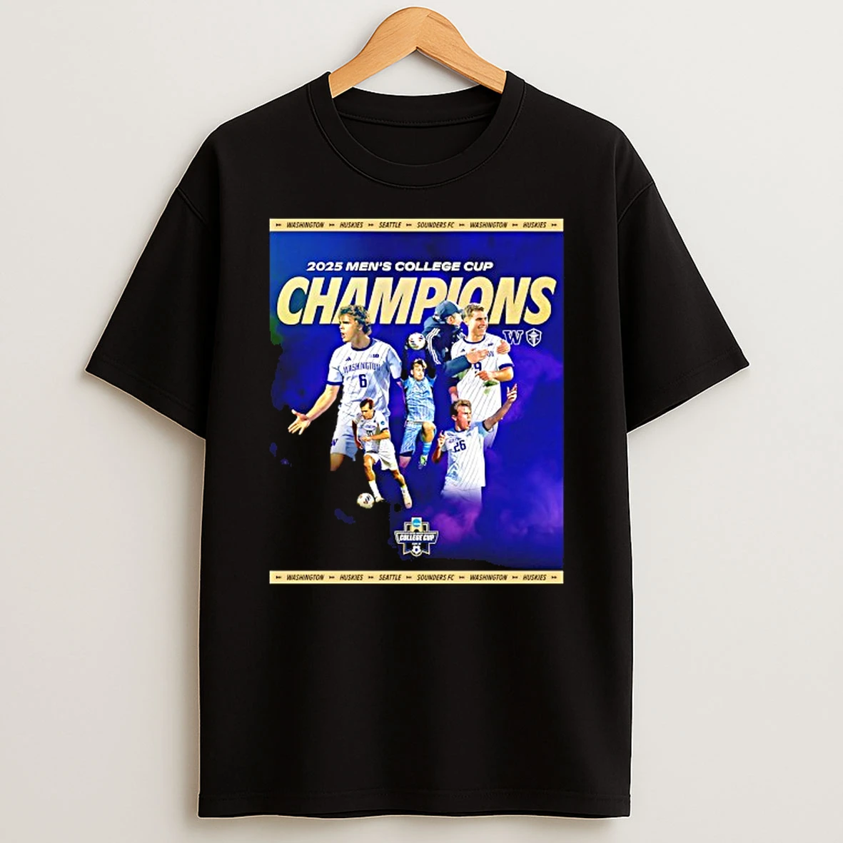 Washington Huskies 2025 Mens College Cup Champions T Shirt