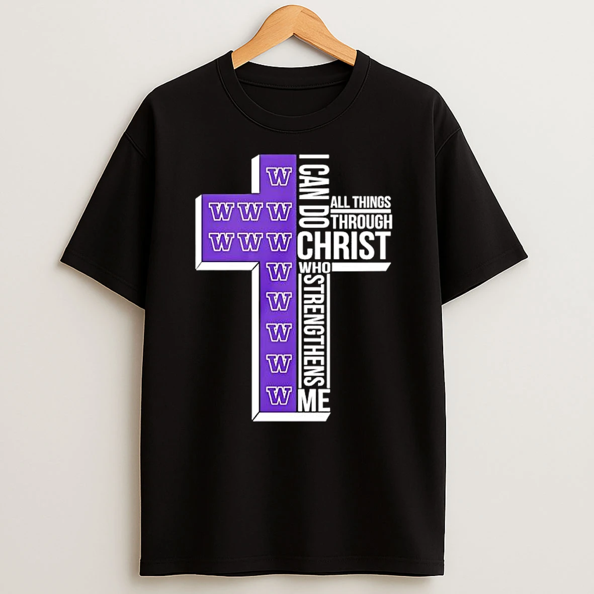 Washington Huskies I Can Do All Things Through Christ Who Strengthens Me T Shirt