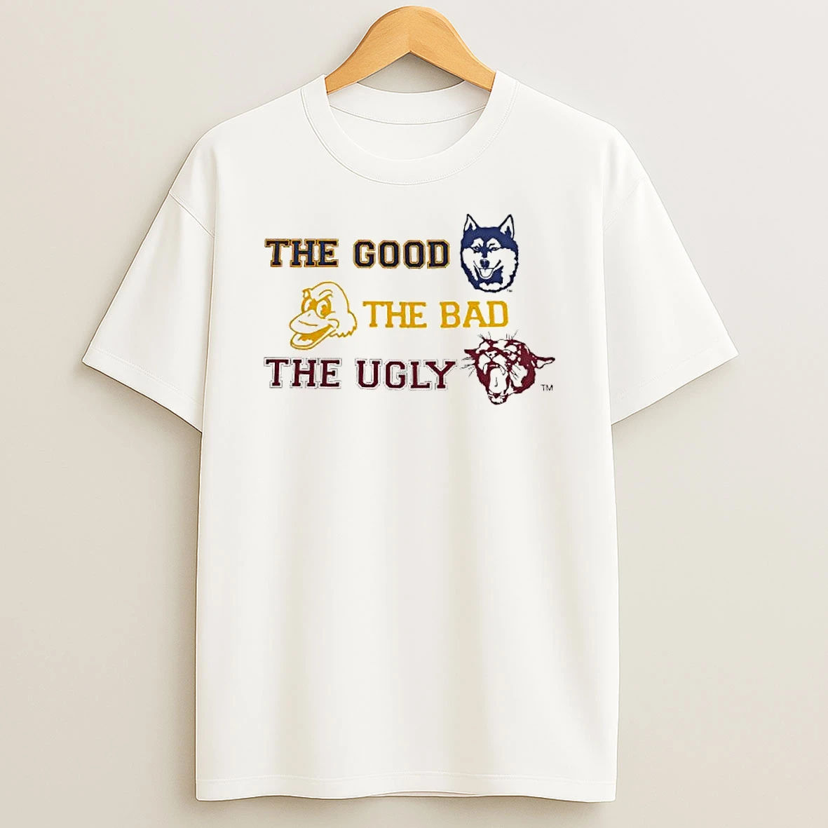 Washington Huskies The Good X Oregon Ducks The Bad X Washington State Cougars The Ugly Graphic T Shirt