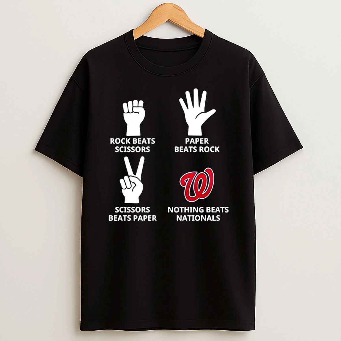 Washington Nationals Nothing Beats Rock Beats Scissors Paper Beats Rock Scissors Beats Paper T Shirt